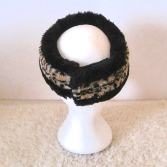 Leopard/Black Faux Fur Headband - Picture 4 of 8